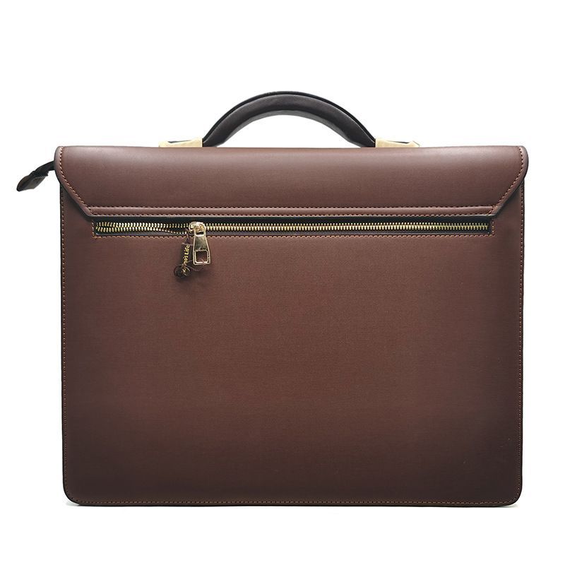Men's Quality Leather Passcode Briefcase Bag - Brown