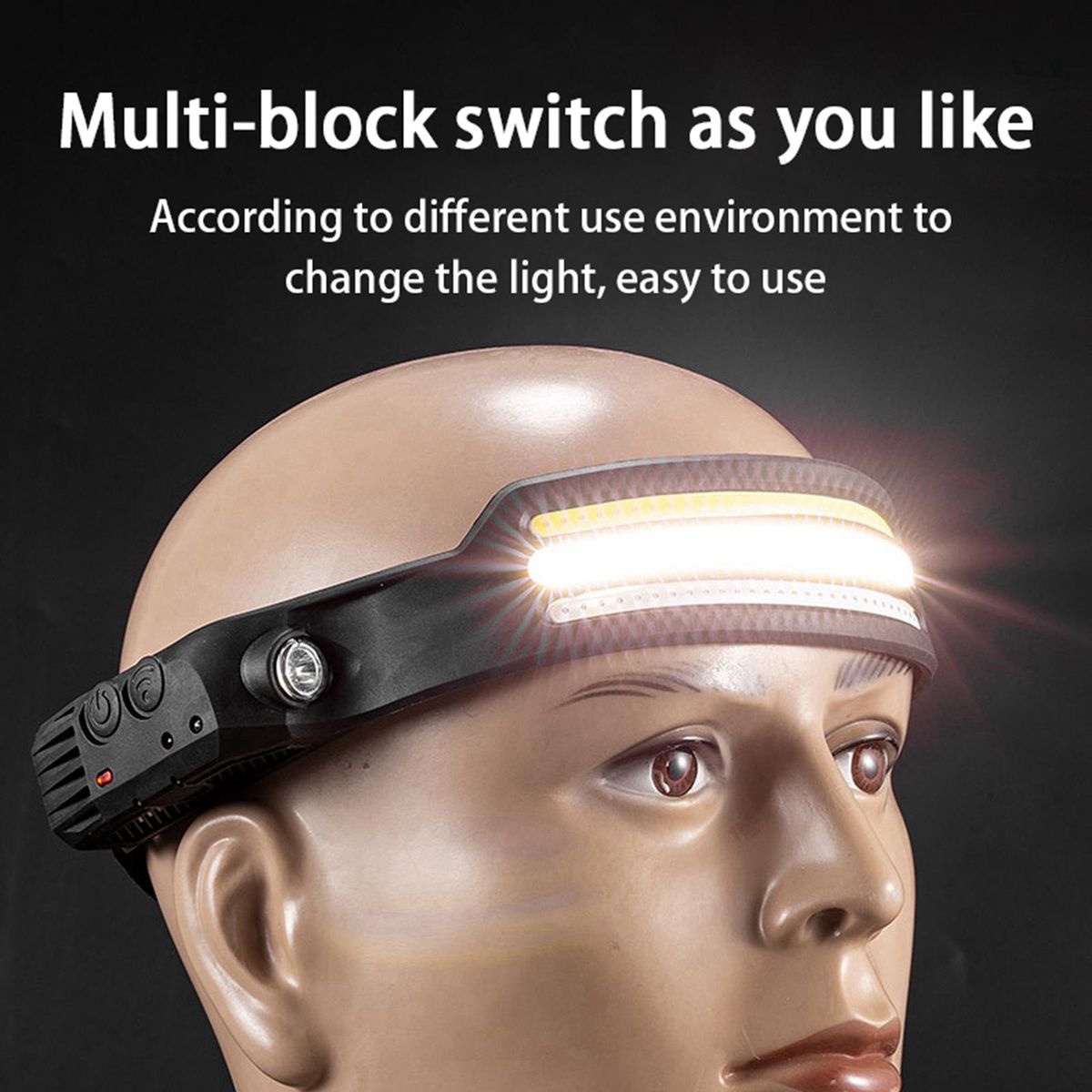USB LED  Head Band Lamp Floodlight Torch Work With Red Light