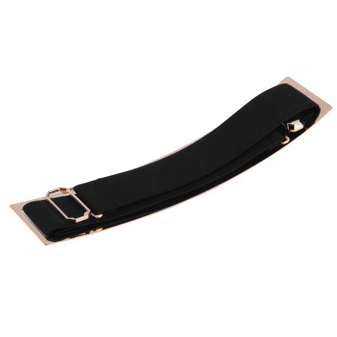 Fashion Elastic Metal Waist Belt Wide Waistband For Female Dress Accessories Black