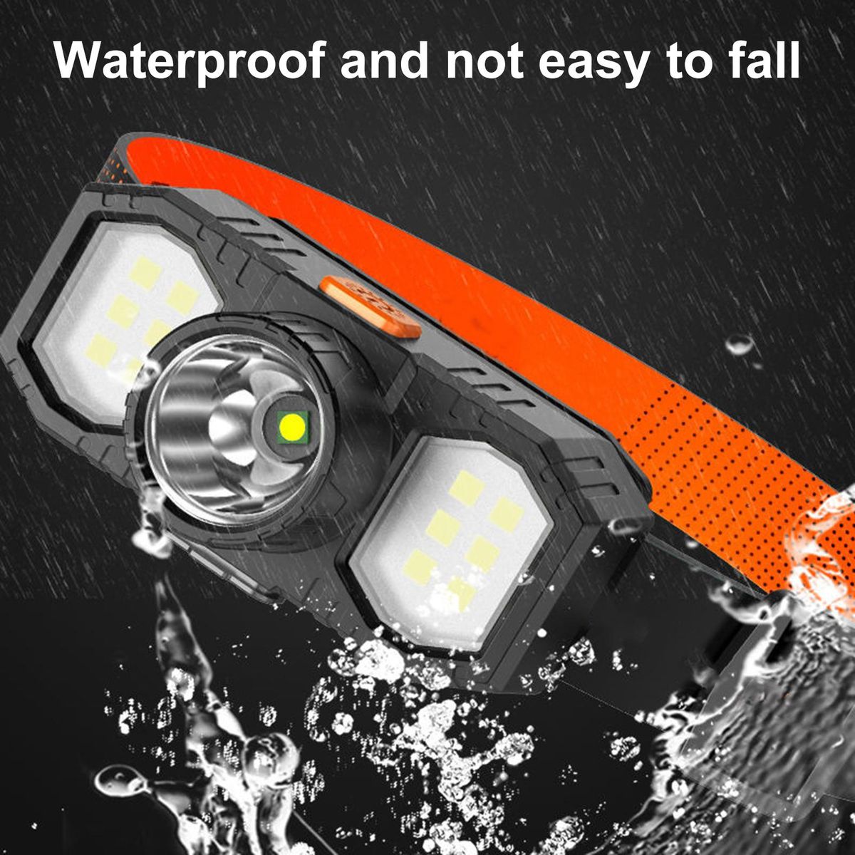 LED Flashlight Head-mounted Torch Camping LED Headlight Black