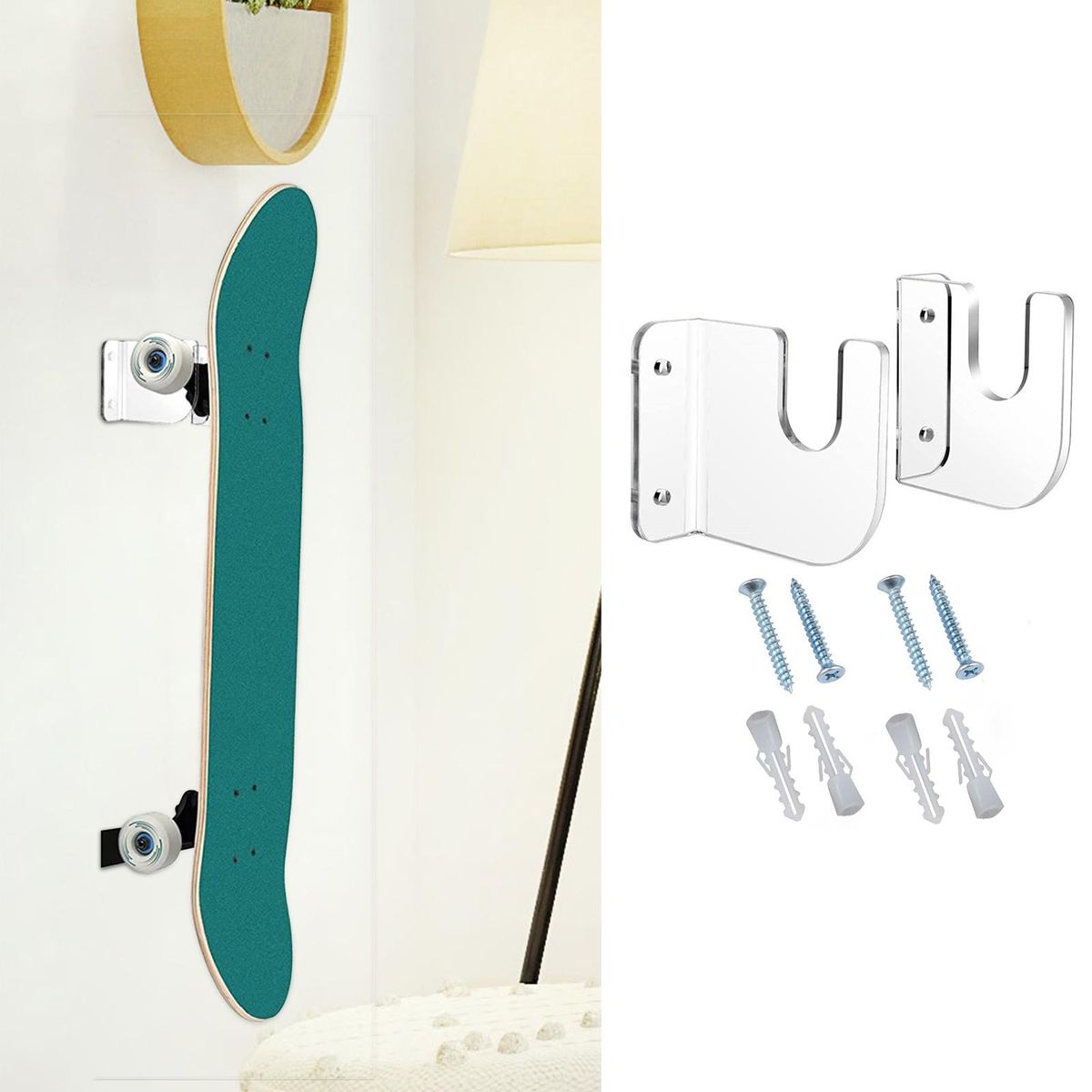 Skateboard Storage Rack Wall Mount  Skateboard Clear