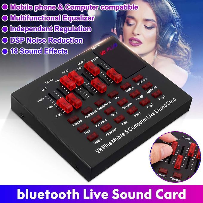 Webcast Singing Live Sound Card For Mobile Computer Karaoke