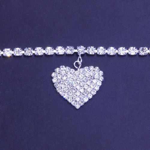 Heart Anklets Women Beach Barefoot Jewelry Non Fade Adjustable Pendant Silver
