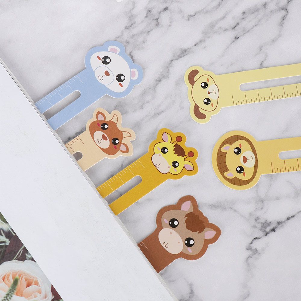 30 Pcs/box Cute Animal Bookmark Mini Paper Ruler Books Card