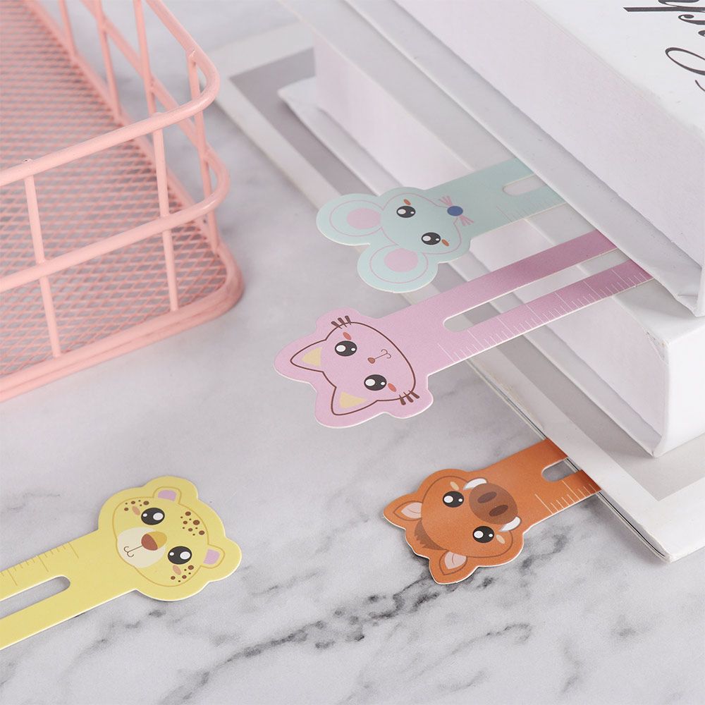 30 Pcs/box Cute Animal Bookmark Mini Paper Ruler Books Card