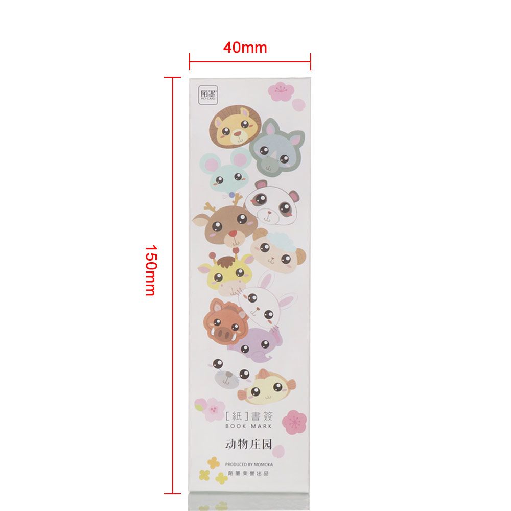 30 Pcs/box Cute Animal Bookmark Mini Paper Ruler Books Card