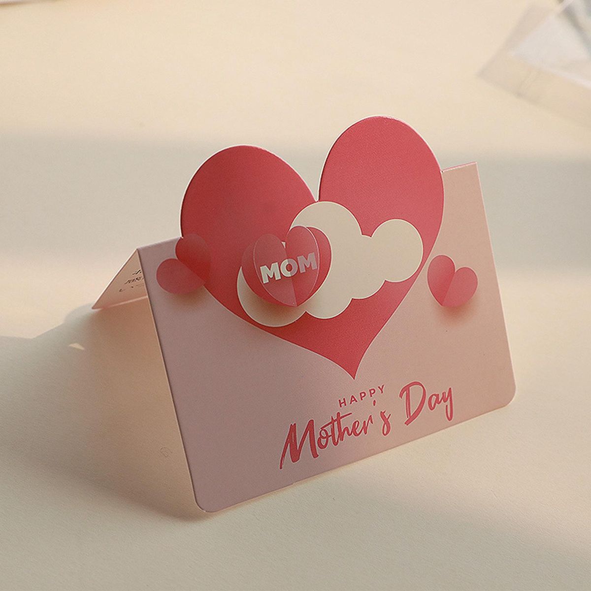 Greeting Card Love Bow Tie Gift Card Pink and Red