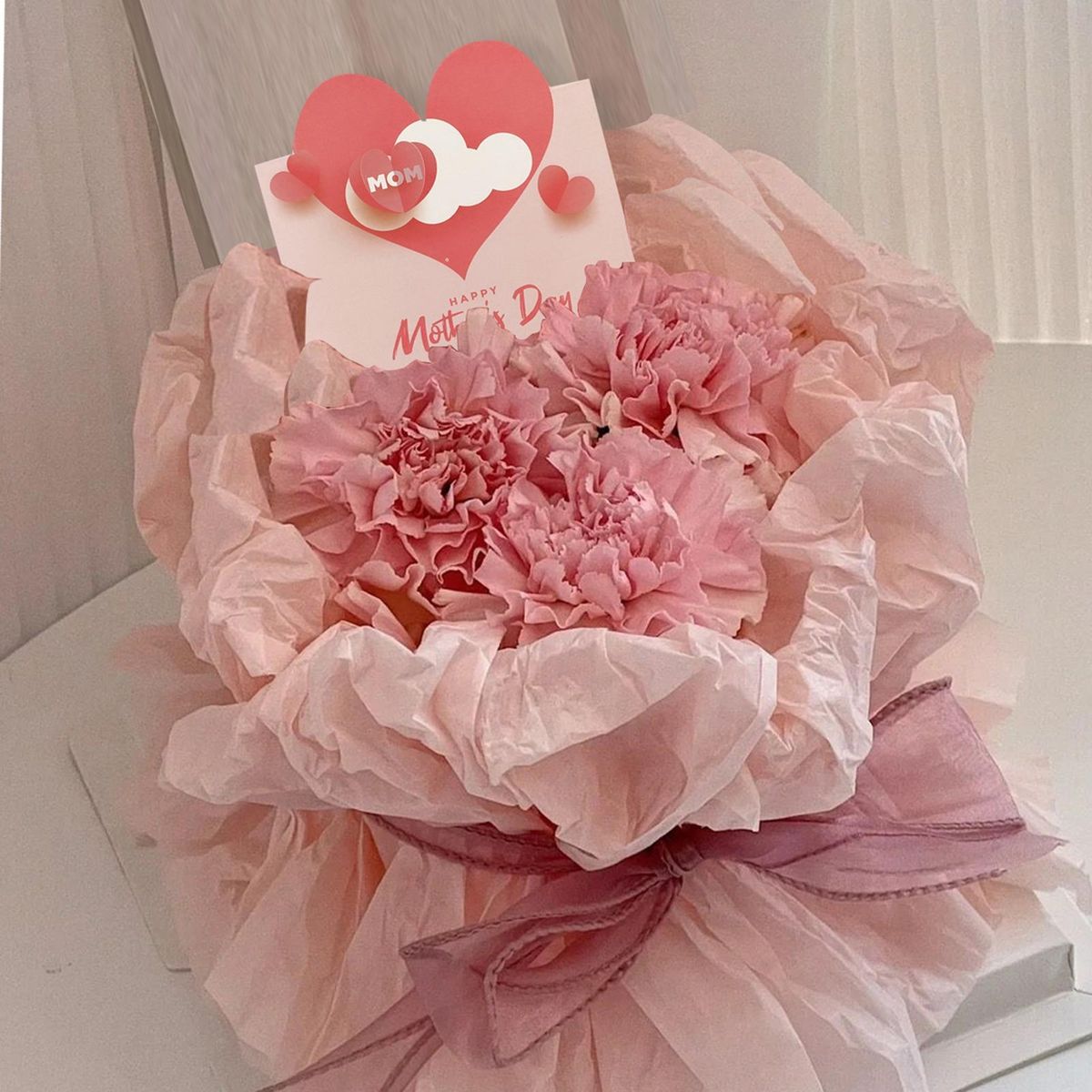 Greeting Card Love Bow Tie Gift Card Pink and Red