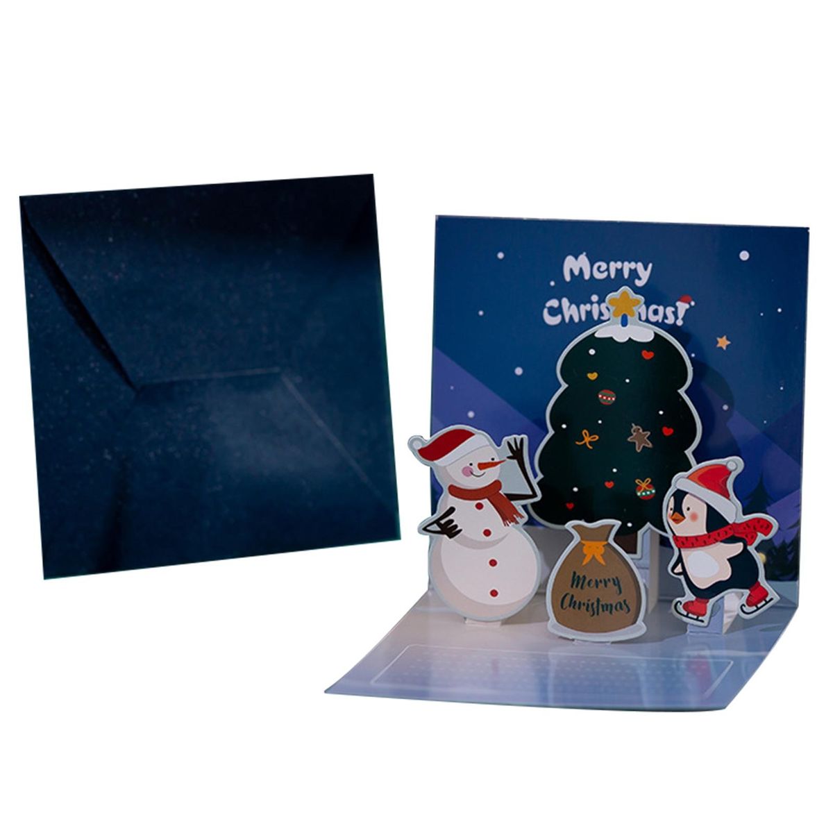 Bright Colored Christmas Card Festive Holiday Greeting for Christmas Blue