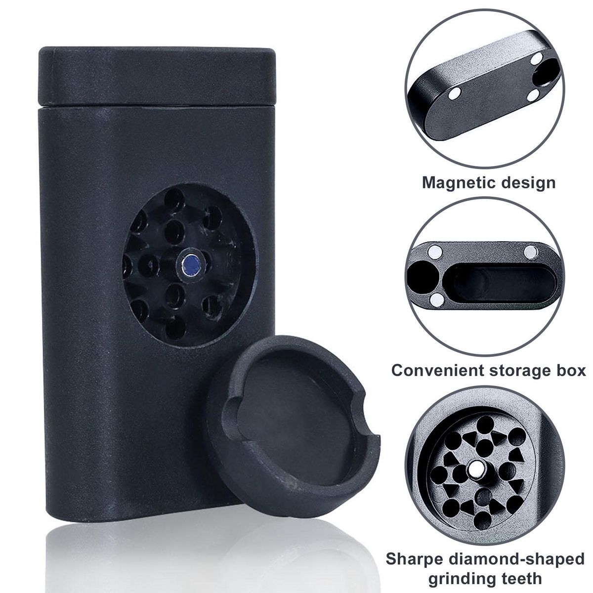 Lightweight Grinder Colorful Spice Dispenser with Sharp for Heavy Black