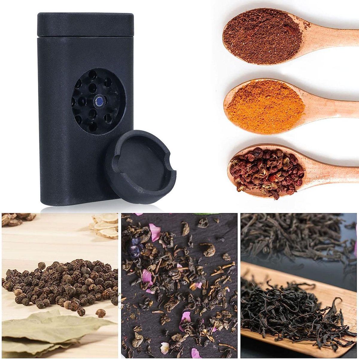 Lightweight Grinder Colorful Spice Dispenser with Sharp for Heavy Black