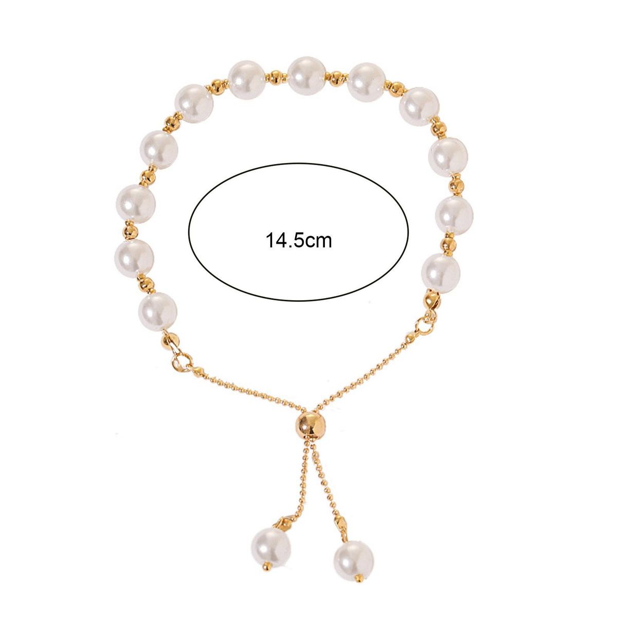 Ladies Bracelet Girl Faux Pearl Cuff Bracelet Fashion Jewelry White