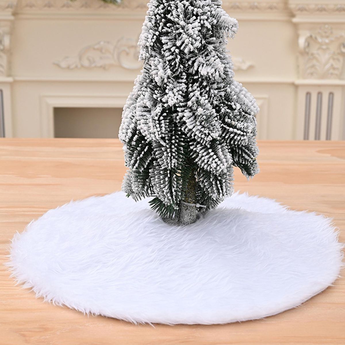 Xmas Tree Carpet Christmas Tree Bottom Ornament Pad White