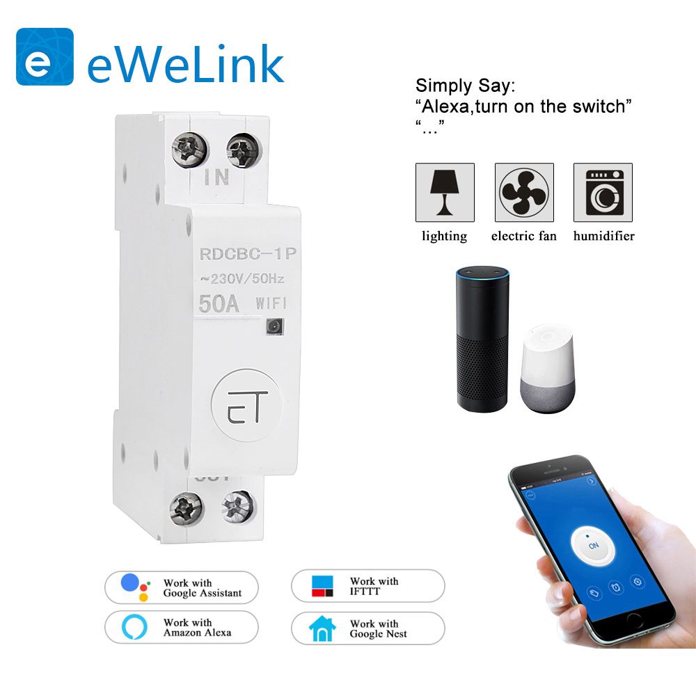 EWelink 1P WiFi Remote Control Circuit BreakerSmart Din