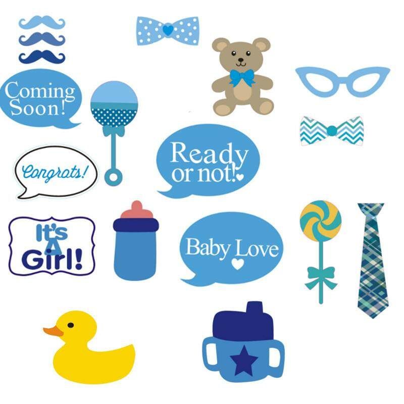 30 Pcs/set Baby Photo Booth Props Boy Girl Baby Shower 1st Birthday Fun Party Decoration Centerpieces Photobooth Photocall Girl