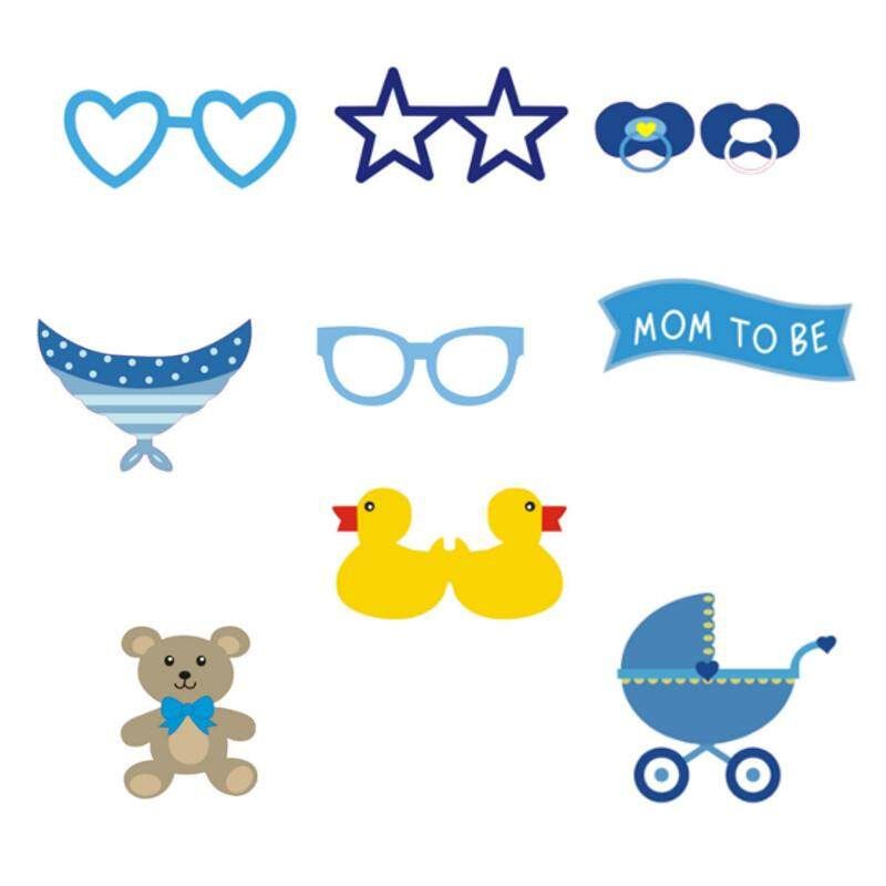 30 Pcs/set Baby Photo Booth Props Boy Girl Baby Shower 1st Birthday Fun Party Decoration Centerpieces Photobooth Photocall Girl