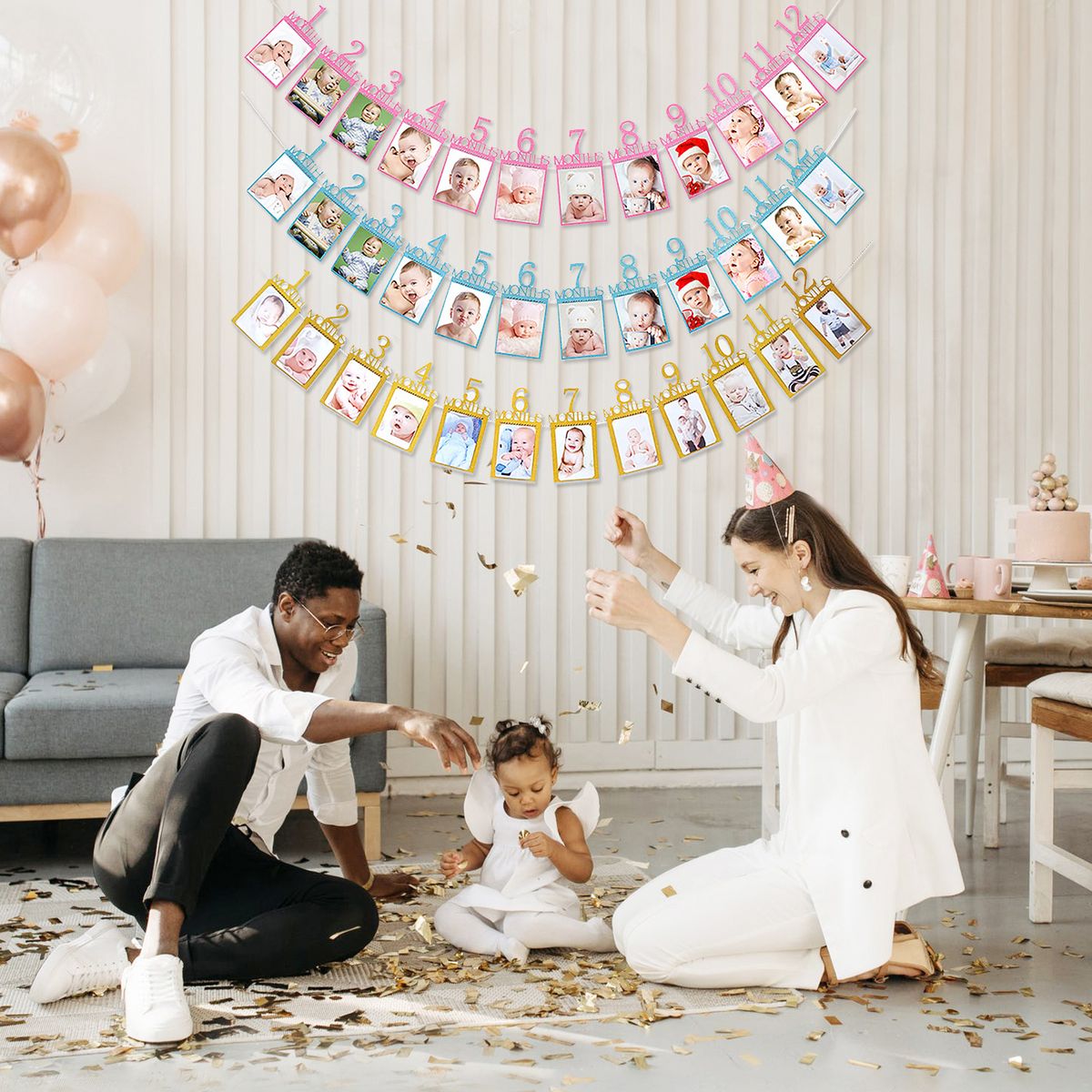16.4ft Baby Photo Banner For Newborn 12 Month Growth Picture