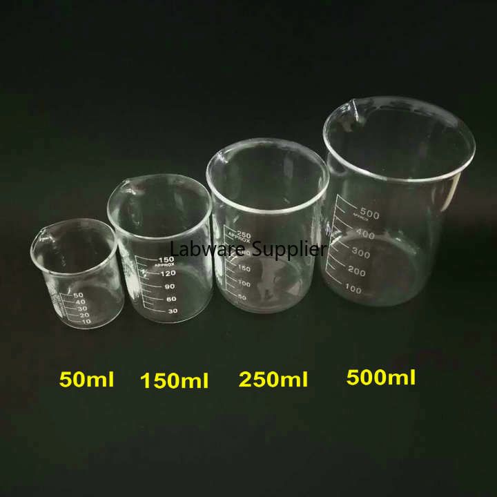 4pcs Set 50 150 250 500ml Glass Beaker For Laboratory