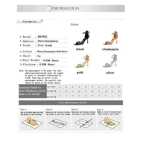 Ladies High Heels Crystal Word Band Open Toes Sandals Gold