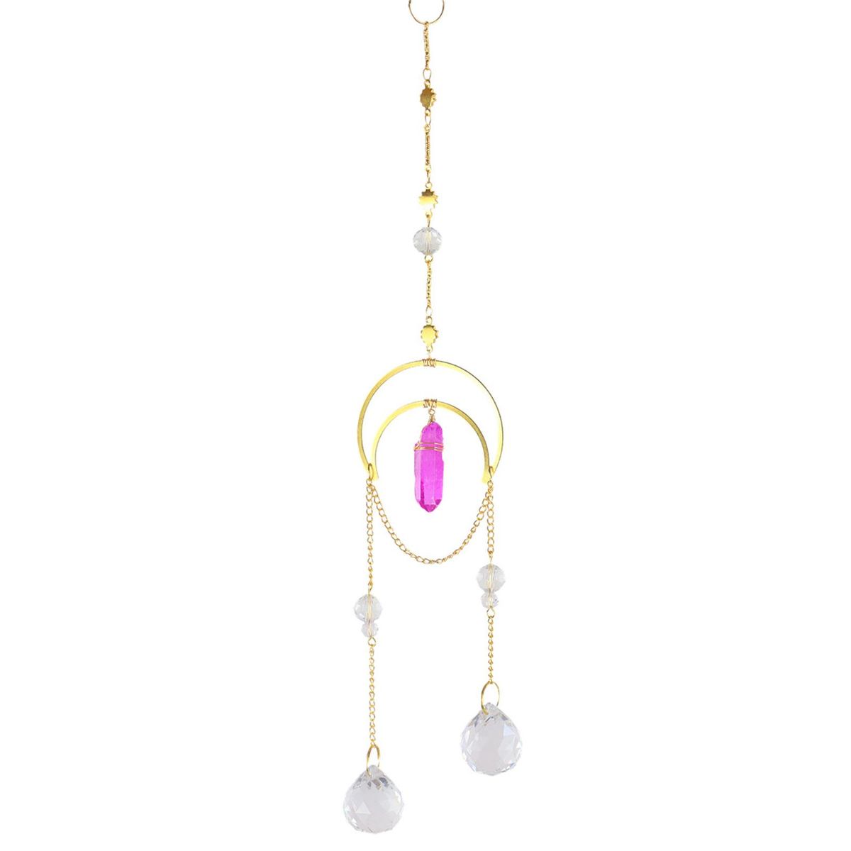 Rainbow Making Prism Living Room Hanging Faux Crystal Light Catcher Ornament Purple