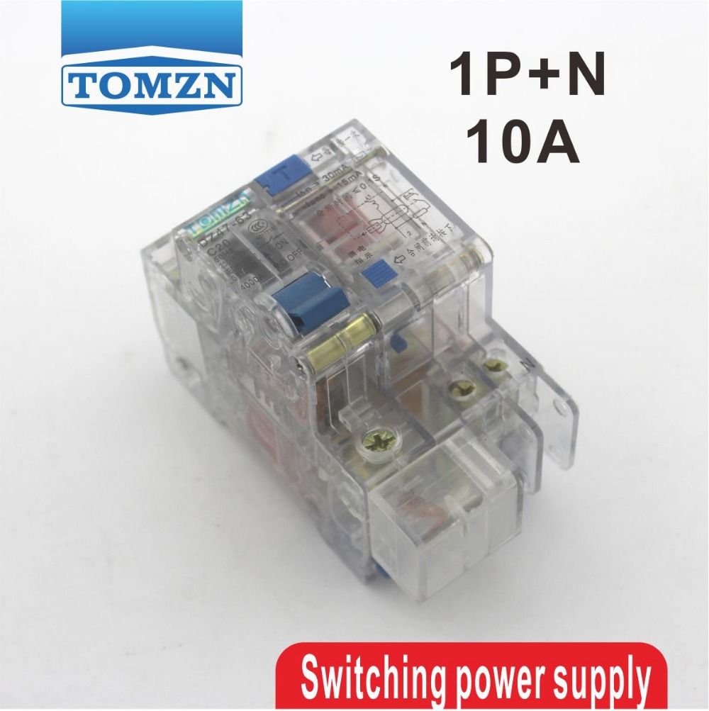 Transparent 1P+N 10A 230V~ 50HZ 60HZ Residual Current