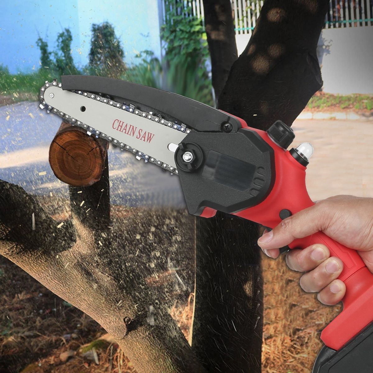 Mini Chainsaw 6-Inch Cordless Electric Protable Pruning Saw