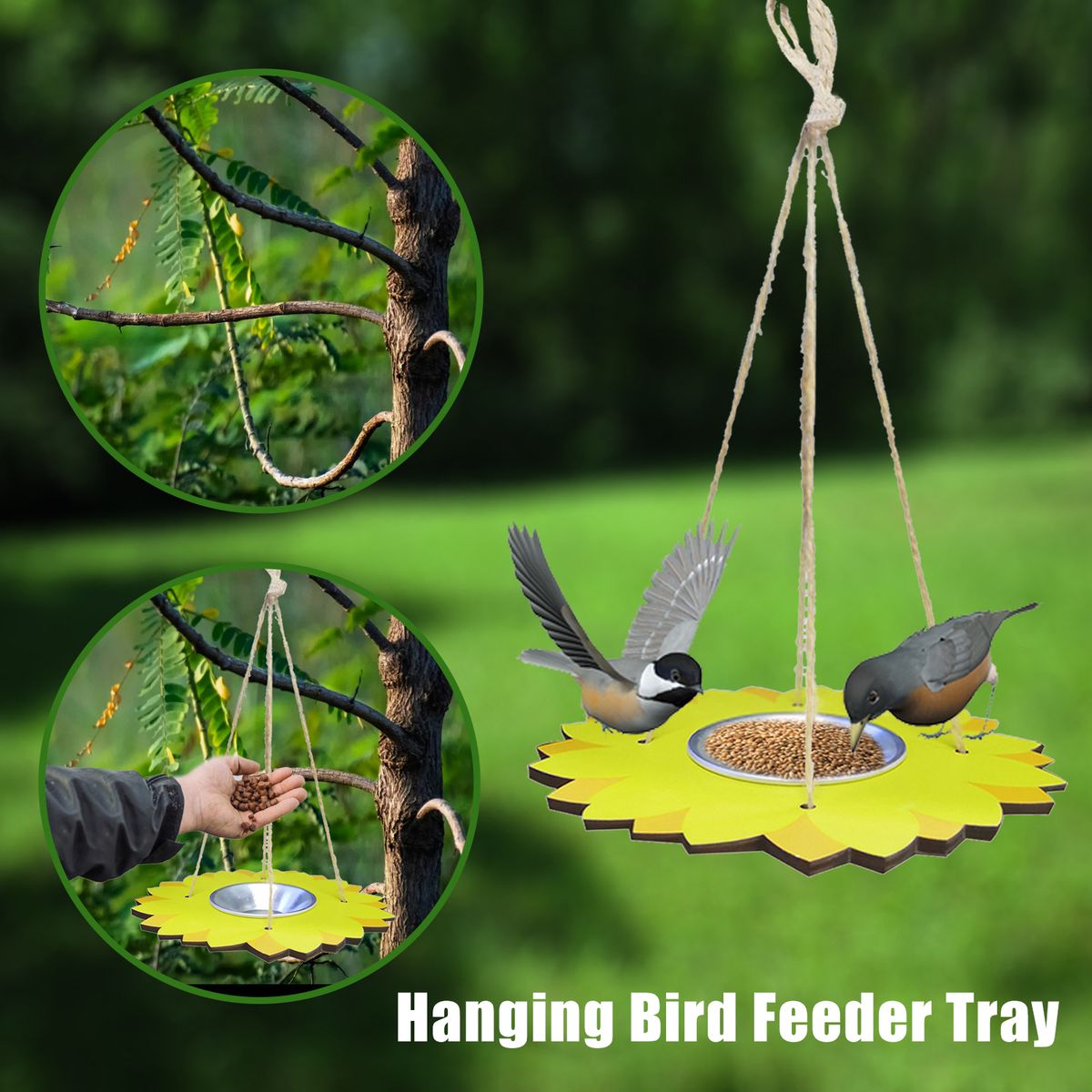 Hanging Bird Feeder Tray Stainless Steel Tray Wild Bird