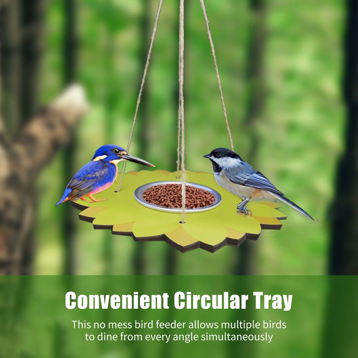 Hanging Bird Feeder Tray Stainless Steel Tray Wild Bird