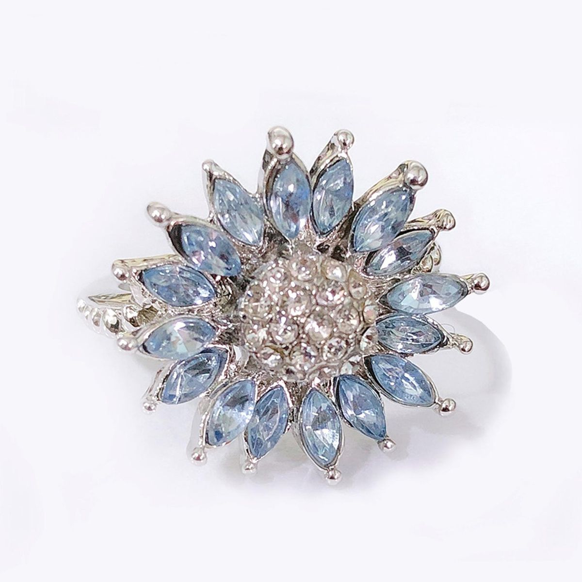 Proposal Ring Women Sunflower Shape Engagement Ring Jewelry