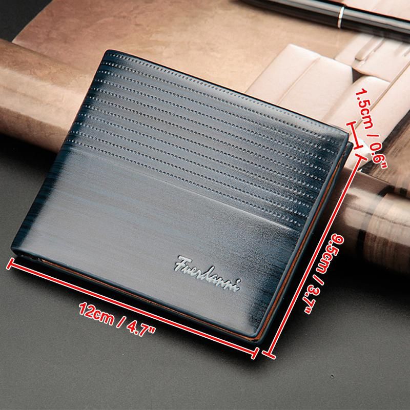 Men Bifold Wallet PU Leather Card Holder Minimalist Solid Casual Mini Money Clip