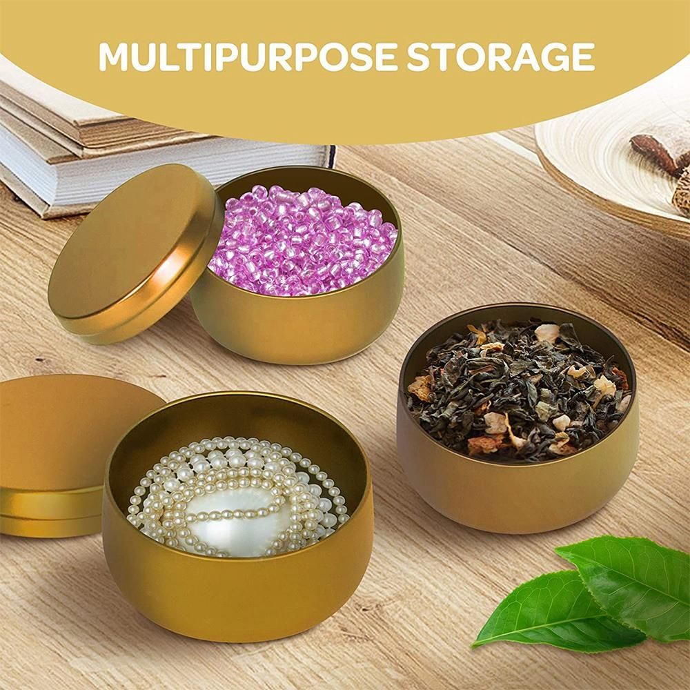 4PCS DIY Candle Tins Craft Tools Tinplate Drum for Food Stor