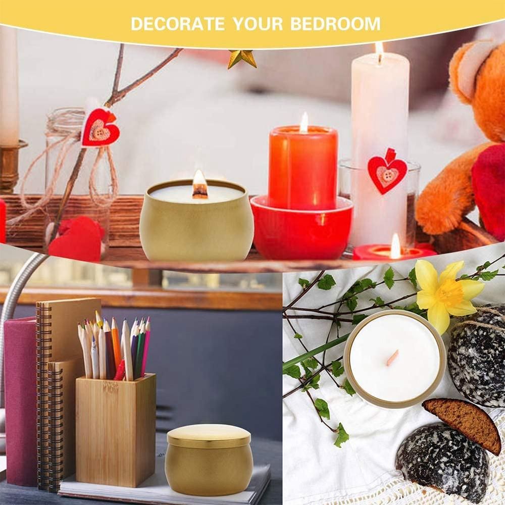 4PCS DIY Candle Tins Craft Tools Tinplate Drum for Food Stor