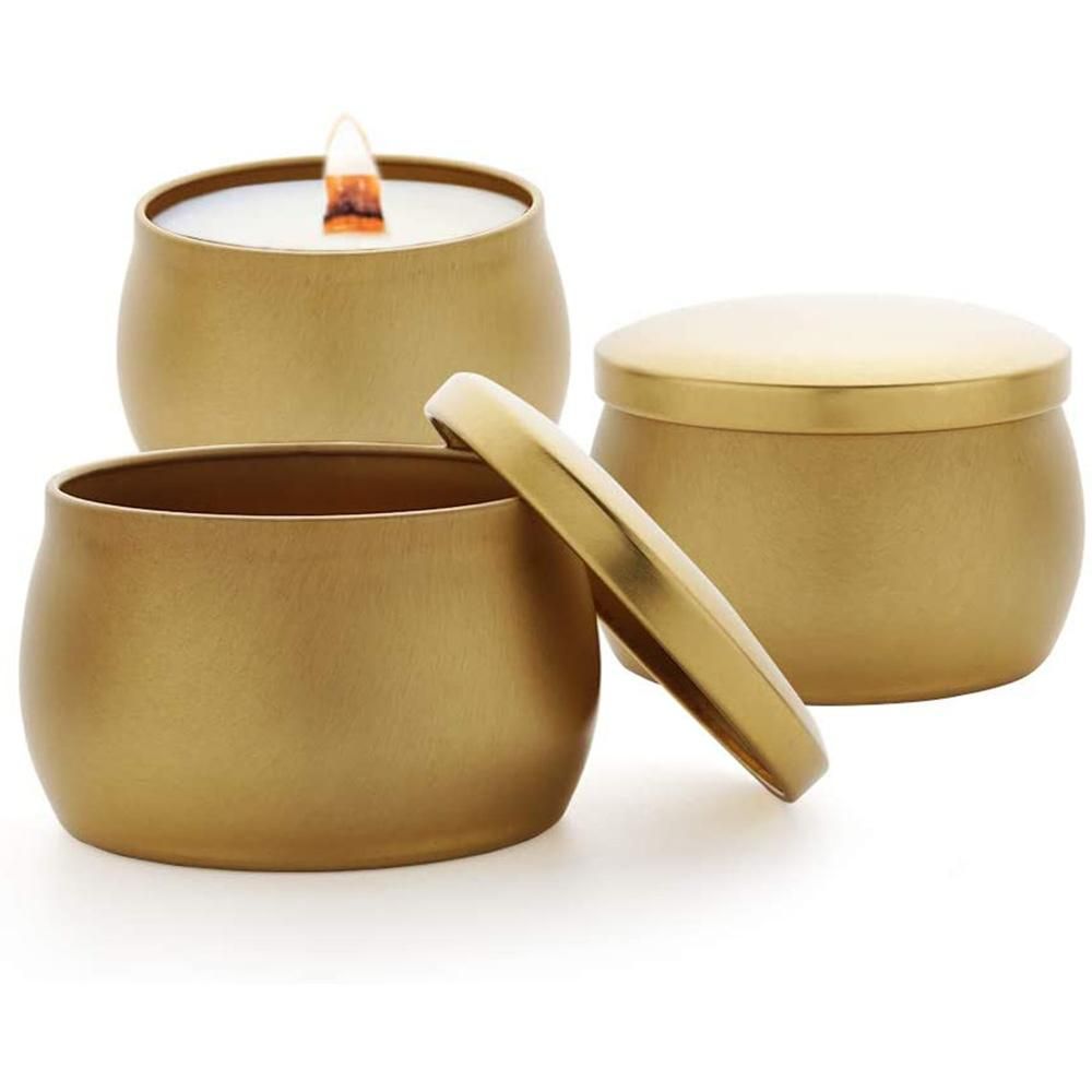 4PCS DIY Candle Tins Craft Tools Tinplate Drum for Food Stor