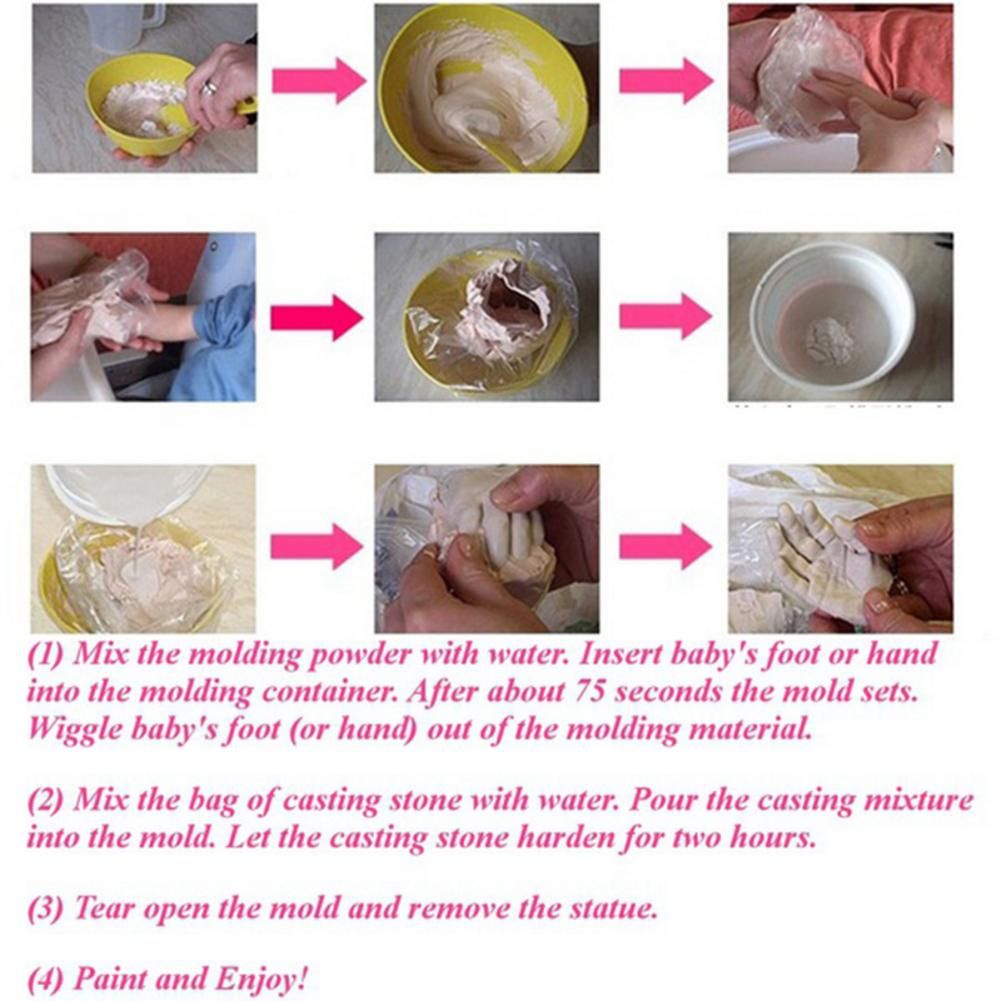 3D Hand & Foot Print Mold Plaster Casting Kit Handprint
