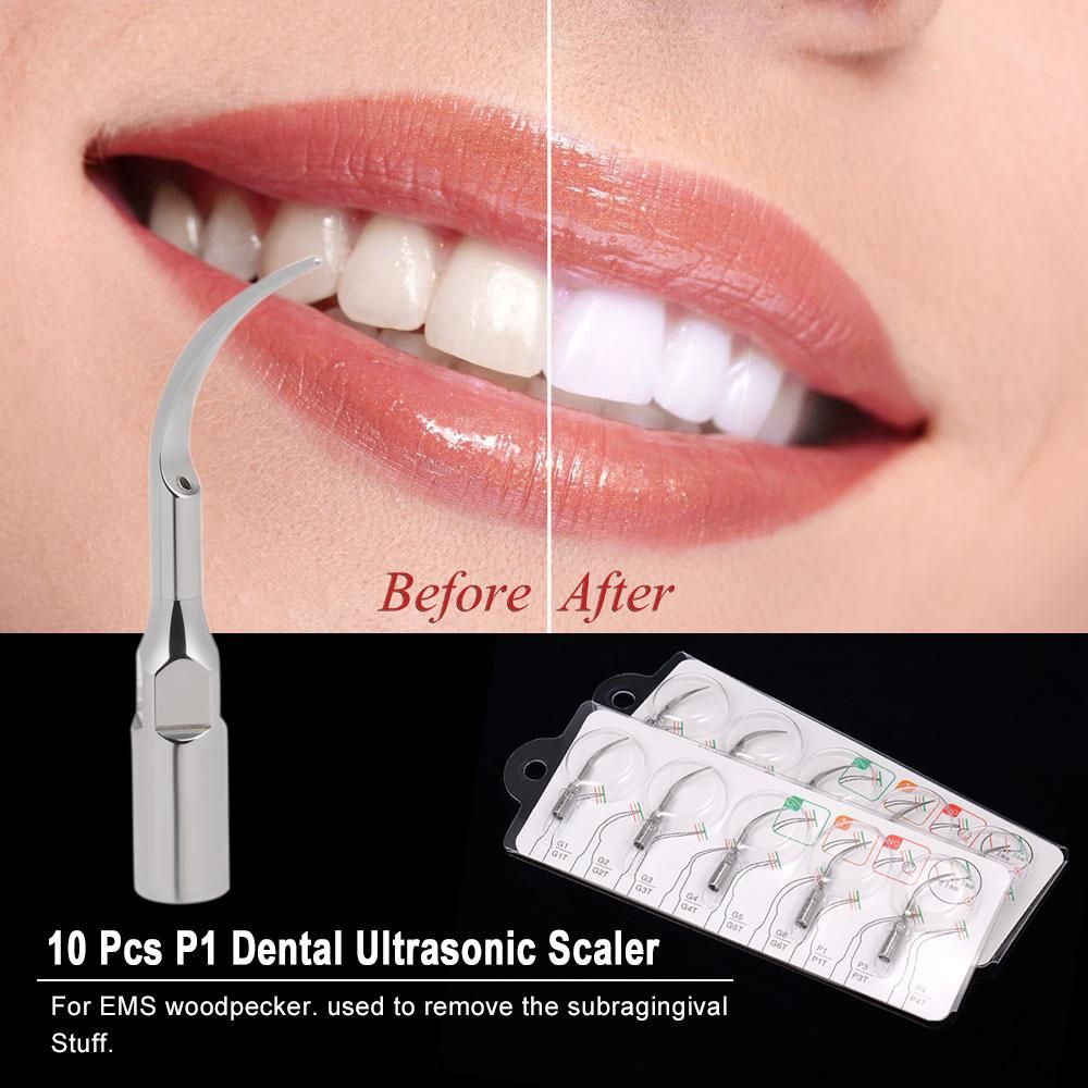 10 Pcs P1 Dental Ultrasonic Scaler Handpiece Scaling Tips Handpiece Fit for EMS Woodpecker