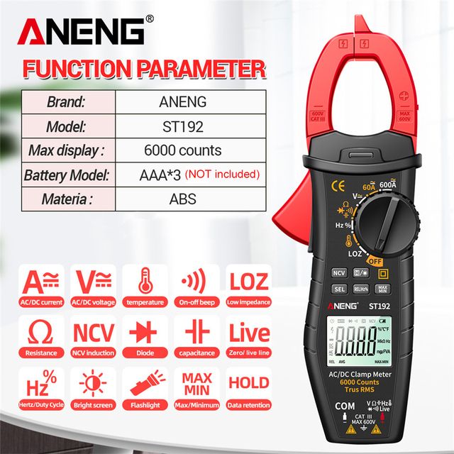 Aneng St192 St191 6000 Counts Digital Multimeter 600a Dc Ac