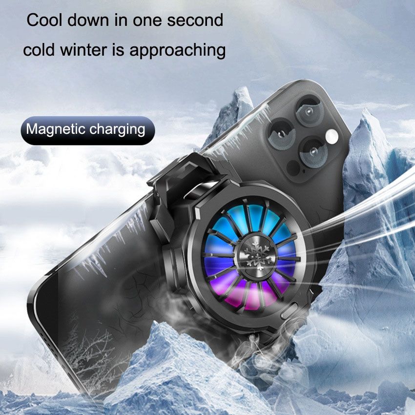 Phone Game Cooler Phone Fan, Liquid Cooling Fan Back Clip,Magsafe Wireless Charging For IPhone , For Black Shark Phone Radiato