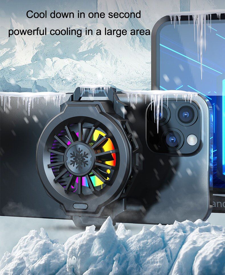 Phone Game Cooler Phone Fan, Liquid Cooling Fan Back Clip,Magsafe Wireless Charging For IPhone , For Black Shark Phone Radiato