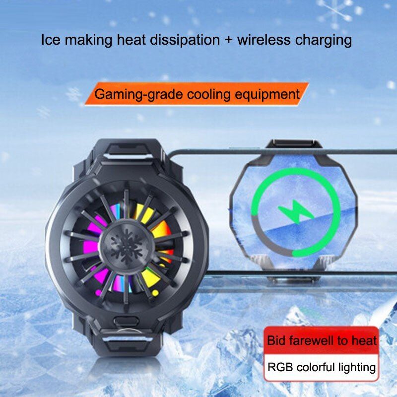 Phone Game Cooler Phone Fan, Liquid Cooling Fan Back Clip,Magsafe Wireless Charging For IPhone , For Black Shark Phone Radiato