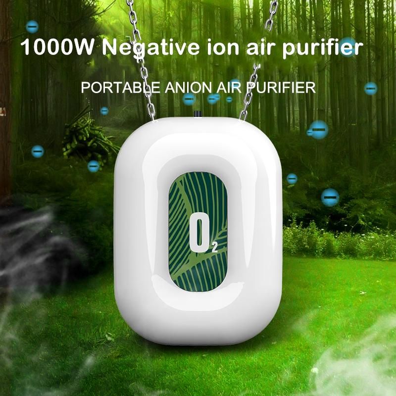 Personal Wearable Air Purifier Necklace Mini Portable Air Freshner Ionizer Negative Ion Generator for Travel Red