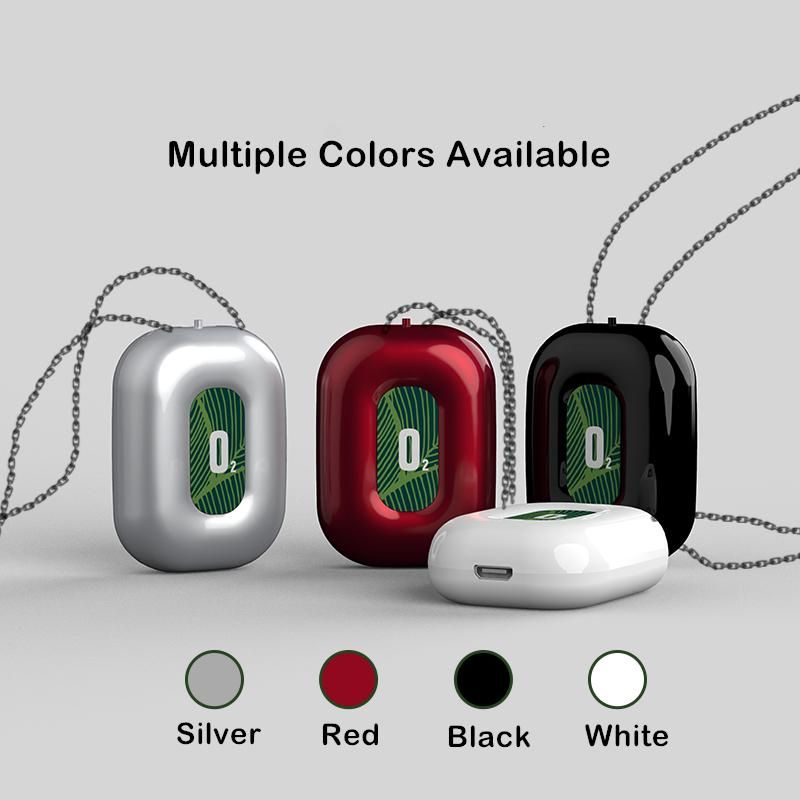 Personal Wearable Air Purifier Necklace Mini Portable Air Freshner Ionizer Negative Ion Generator for Travel Red