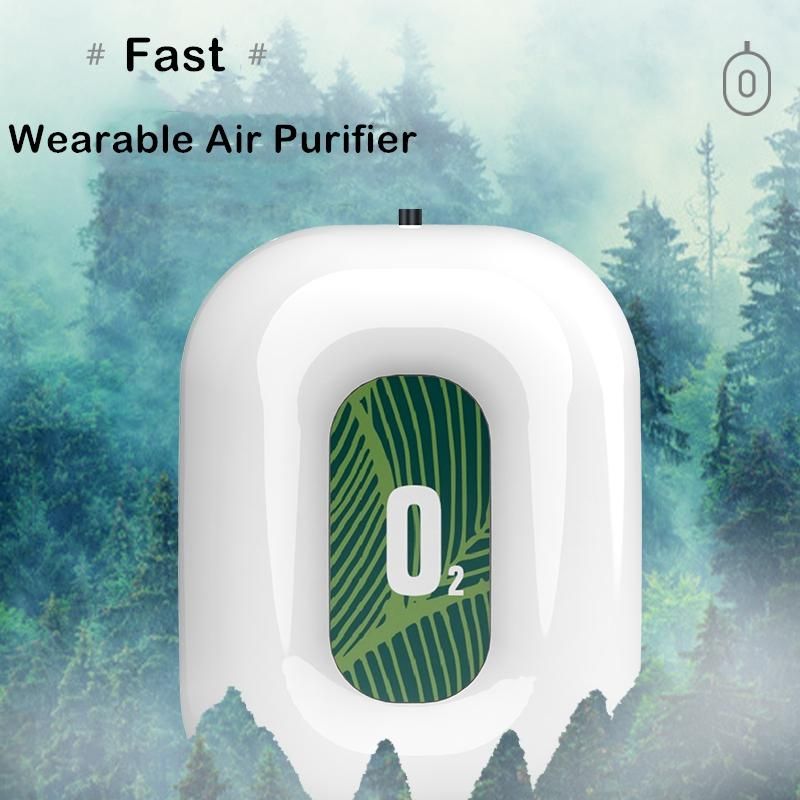 Personal Wearable Air Purifier Necklace Mini Portable Air Freshner Ionizer Negative Ion Generator for Travel Red