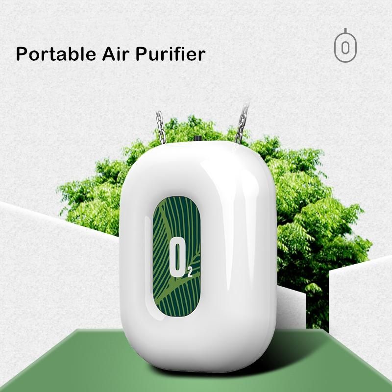Personal Wearable Air Purifier Necklace Mini Portable Air Freshner Ionizer Negative Ion Generator for Travel Red
