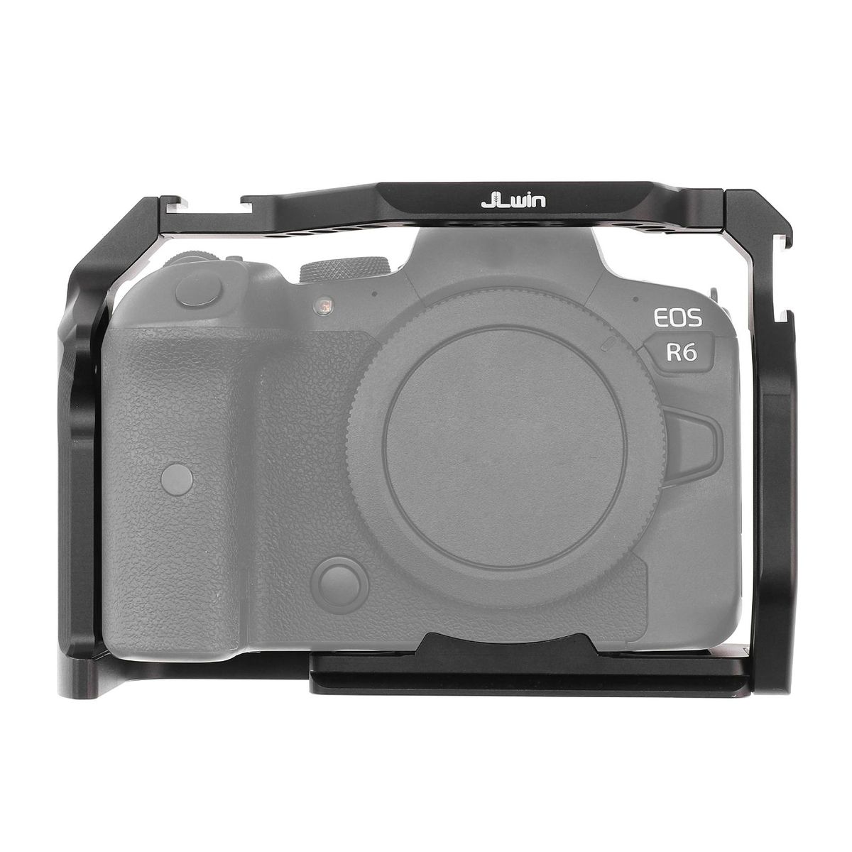 JLwin Metall Camera Cage Aluminum Alloy with Quick Release Plate Cold Shoe Mount Numerous 1/4in-20 And 3/8in-16 Threaded Holes Compatible with Canon EOS R5/R6 Camera
