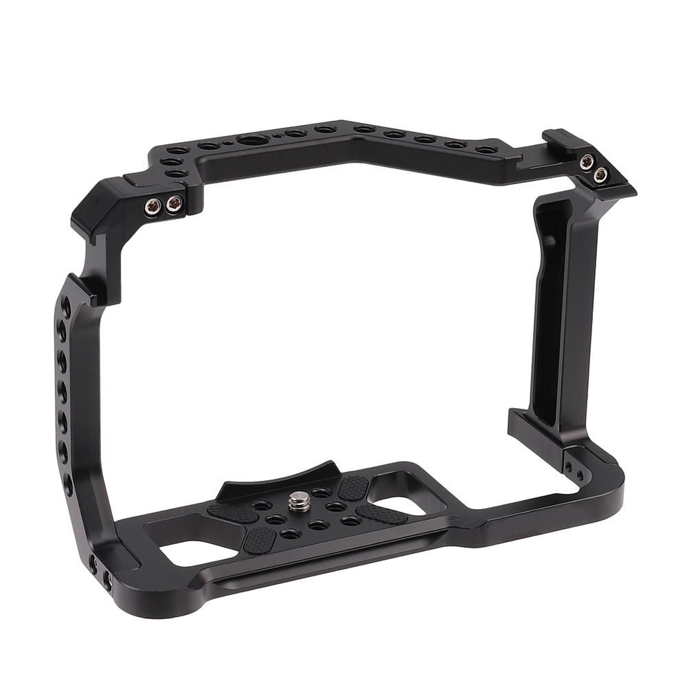 JLwin Metall Camera Cage Aluminum Alloy with Quick Release Plate Cold Shoe Mount Numerous 1/4in-20 And 3/8in-16 Threaded Holes Compatible with Canon EOS R5/R6 Camera