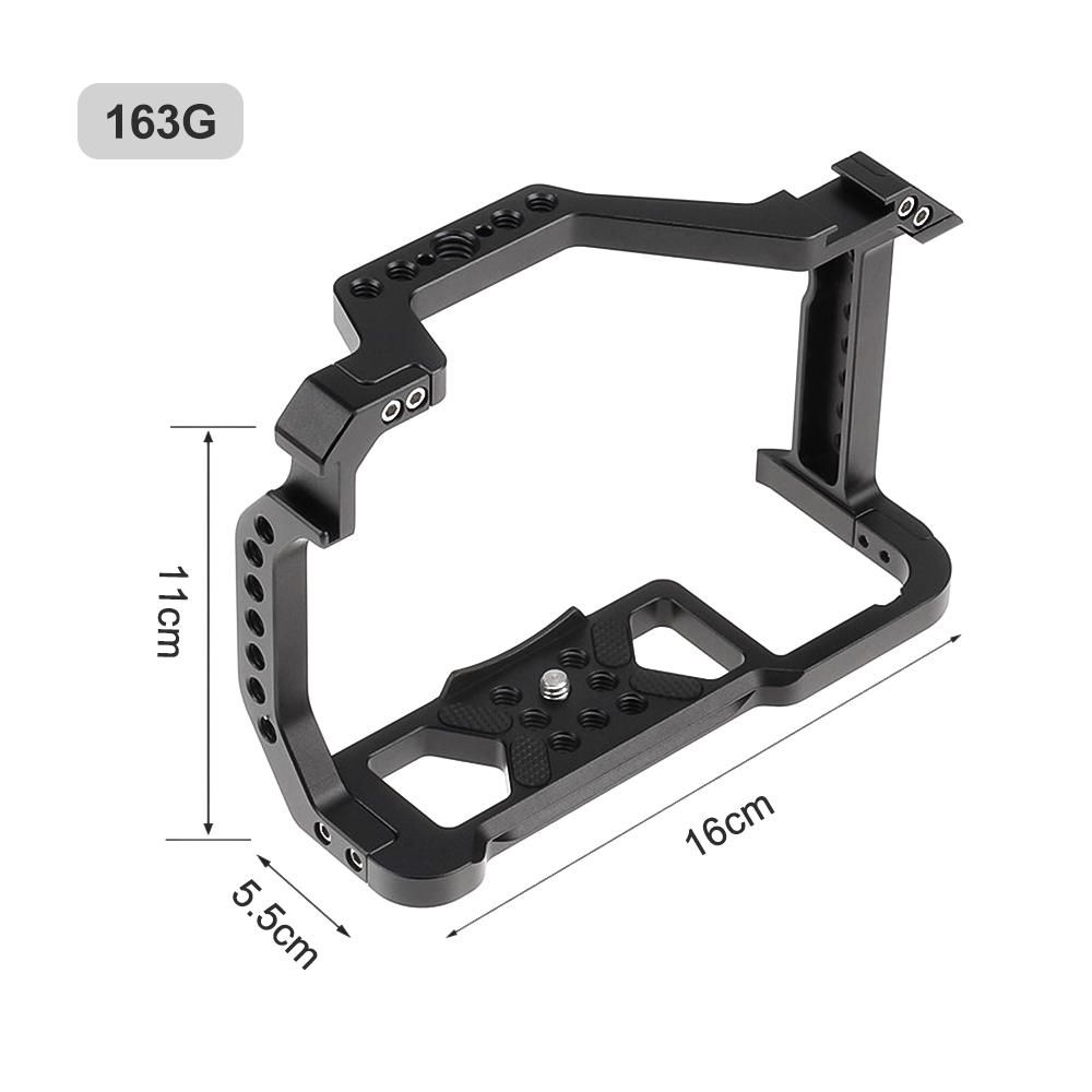 JLwin Metall Camera Cage Aluminum Alloy with Quick Release Plate Cold Shoe Mount Numerous 1/4in-20 And 3/8in-16 Threaded Holes Compatible with Canon EOS R5/R6 Camera
