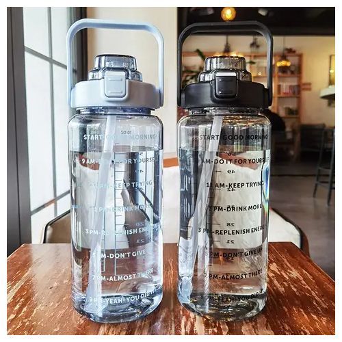 2liter Large Capacity Fitness Jugs Frosted Gradient Color