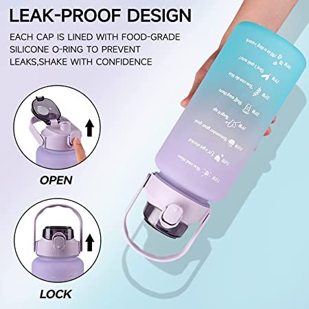 2L Time Marked Fitness Jug Outdoor Frosted Water Bottle