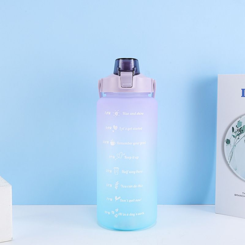 2L Time Marked Fitness Jug Outdoor Frosted Water Bottle