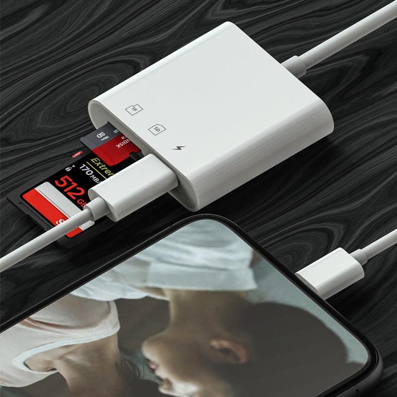 Applicable to Apple mobile phone 14/13/12 to three-in-one rechargeable SLR camera SD/TF memory card reader wholesale